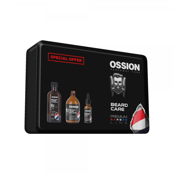 Ossion Barber Line Beard Care Set (Shampoo / Balsam / Öl)